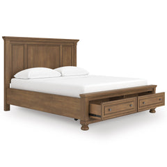 Medium Brown Bed California King, view 3; exact selected furniture; mattress foundation bedding and accessories excluded - 23