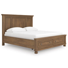 Medium Brown Bed + Nightstand California King, view 1; exact selected furniture; mattress foundation bedding and accessories excluded - 24