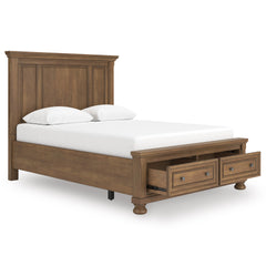Medium Brown Bed Queen, view 3; exact selected furniture; mattress foundation bedding and accessories excluded - 3