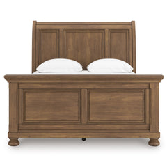 Medium Brown Bed Queen, view 2; exact selected furniture; mattress foundation bedding and accessories excluded - 2
