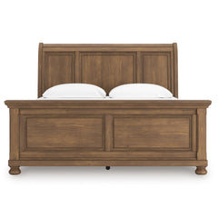 Medium Brown Bed King, view 2; exact selected furniture; mattress foundation bedding and accessories excluded - 20
