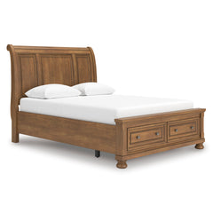 Medium Brown Bed Queen, view 1; exact selected furniture; mattress foundation bedding and accessories excluded - 1