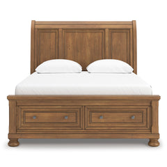 Medium Brown Bed Queen, view 2; exact selected furniture; mattress foundation bedding and accessories excluded - 2