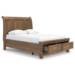 Medium Brown Bed Queen, view 3; exact selected furniture; mattress foundation bedding and accessories excluded - 3