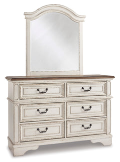 Chipped White / Brown / Dresser + Mirror, angle view; view 1; shown pieces are reference views; only the selected configuration is included - 1