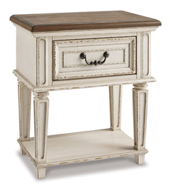 Chipped White / Brown / Nightstand, angle view; view 16; shown pieces are reference views; only the selected configuration is included - 16