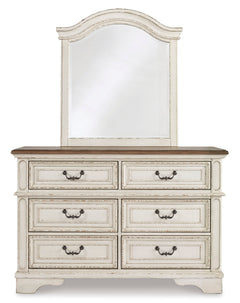 Chipped White / Brown / Dresser + Mirror, front view; view 2; shown pieces are reference views; only the selected configuration is included - 2