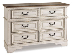 Chipped White / Brown / Dresser, angle view; view 4; shown pieces are reference views; only the selected configuration is included - 4