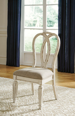 Chipped White Ribbon Back Dining Chairs, room setting; sold as a matching pair; tables, additional chairs and accessories excluded - 10