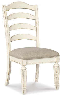 Chipped White Ladderback Dining Chairs, alternate product view; sold as a matching pair; tables, additional chairs and accessories excluded - 2