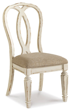 Chipped White Ribbon Back Dining Chairs, product view; sold as a matching pair; tables, additional chairs and accessories excluded - 6