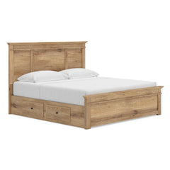 Tan / Storage Bed / King, view 1; selected configuration only; mattress foundation bedding and accessories excluded - 10