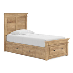 Tan / Storage Bed + Nightstand / Twin, view 1; selected configuration only; mattress foundation bedding and accessories excluded - 21