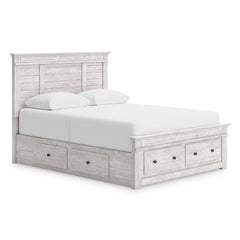 Whitewash / Storage Bed / Queen, view 1; selected configuration only; mattress foundation bedding and accessories excluded - 37