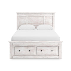 Whitewash / Storage Bed / Queen, view 2; selected configuration only; mattress foundation bedding and accessories excluded - 38
