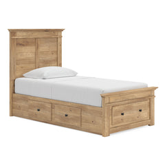 Tan / Storage Bed + Nightstand / Twin, view 1; selected configuration only; mattress foundation bedding and accessories excluded - 21