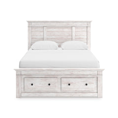 Whitewash / Storage Bed / Queen, view 2; selected configuration only; mattress foundation bedding and accessories excluded - 38