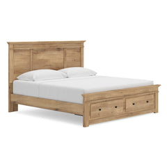 Tan / Storage Bed + Nightstand / King, view 1; selected configuration only; mattress foundation bedding and accessories excluded - 3