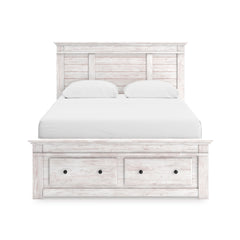 Whitewash / Storage Bed / Queen, view 2; selected configuration only; mattress foundation bedding and accessories excluded - 38