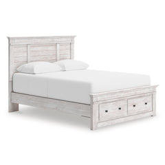 Whitewash / 5pc Set with Storage Bed / Queen, view 1; selected configuration only; mattress foundation bedding and accessories excluded - 41
