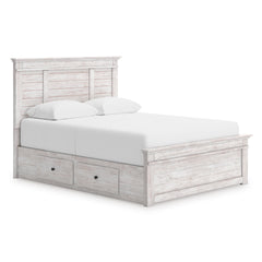 Whitewash / 5pc Set with Storage Bed / Queen, view 1; selected configuration only; mattress foundation bedding and accessories excluded - 41