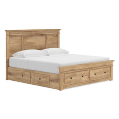 Tan / Storage Bed + Nightstand / King, view 1; selected configuration only; mattress foundation bedding and accessories excluded - 3