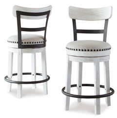 White / 1 Swivel Stool, product view 2; included: 1 matching counter stools; all other furniture and accessories excluded - 17