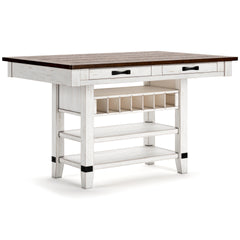 White/Brown / Counter Height Table Only, product view 3; included: 1 table; all other furniture and accessories excluded - 3