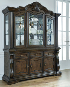 Dark Brown / Buffet + Hutch, furniture view 5; includes matching base and hutch; decorative accessories excluded - 10