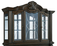 Dark Brown / Buffet + Hutch, upper hutch component detail 6; includes matching base and hutch; decorative accessories excluded - 11