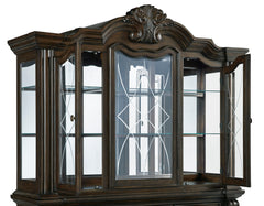 Dark Brown / Buffet + Hutch, upper hutch component detail 7; includes matching base and hutch; decorative accessories excluded - 12