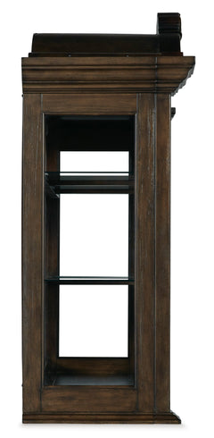 Dark Brown / Buffet + Hutch, upper hutch component detail 10; includes matching base and hutch; decorative accessories excluded - 15