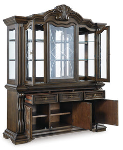 Dark Brown / Buffet + Hutch, furniture view 2; includes matching base and hutch; decorative accessories excluded - 7