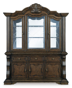 Dark Brown / Buffet + Hutch, furniture view 3; includes matching base and hutch; decorative accessories excluded - 8