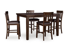 Dark Brown / Table + 4 Fixed Counter Stools, product view 1; includes 1 table; 4 fixed counter stools; other furniture and accessories excluded - 14