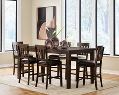Dark Brown / Table + 6 Fixed Counter Stools, product view 2; includes 1 table; 6 fixed counter stools; other furniture and accessories excluded - 17