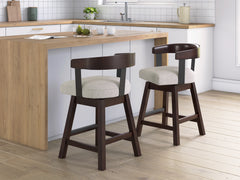 Dark Brown / Set of 2 Swivel Counter Stools, product view 2; includes 2 swivel counter stools; other furniture and accessories excluded - 23