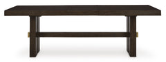 Dark Brown / Dining Table Only, front view; one table included; chairs, stools and benches excluded; additional furniture and accessories excluded - 12