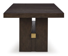 Dark Brown / Dining Table Only, side view; one table included; chairs, stools and benches excluded; additional furniture and accessories excluded - 14