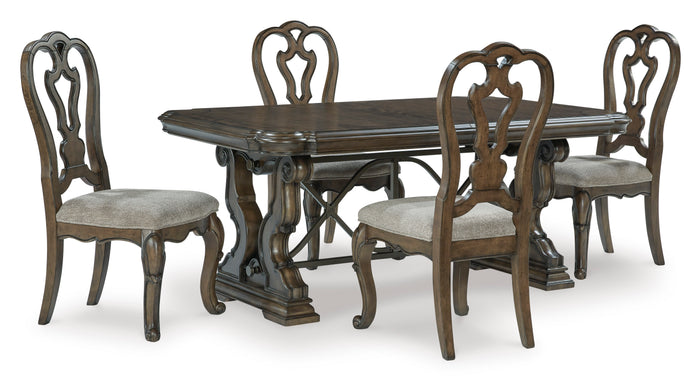 Dark Brown / Table + 4 Side Chairs, product view 1; includes table + 4 side chairs; cabinets and accessories excluded