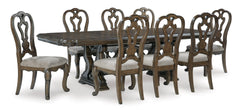 Dark Brown / Table + 8 Side Chairs, product view 2; includes table + 8 side chairs; cabinets and accessories excluded - 30