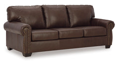 Dark Brown Leather and Faux Leather Seating, sofa angle view - 1