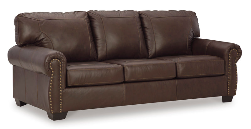 Dark Brown Leather-Match Sofa, Loveseat and Rocker Recliner