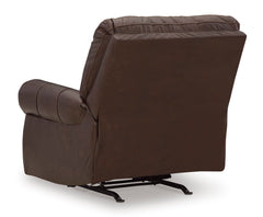 Dark Brown Leather and Faux Leather Seating, rocker recliner back view - 15