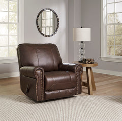 Dark Brown Leather and Faux Leather Seating, rocker recliner room setting; accessories excluded - 16
