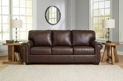 Dark Brown Leather and Faux Leather Seating, sofa room setting; accessories excluded - 5