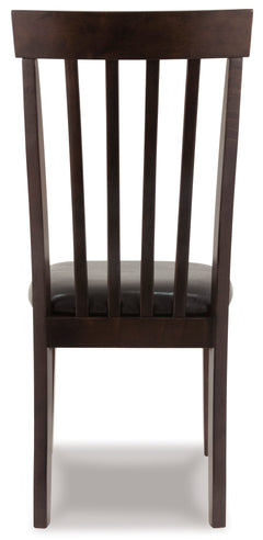 Dark Brown Dining Chairs, back view; sold as a matching pair; tables, additional chairs and accessories excluded - 2