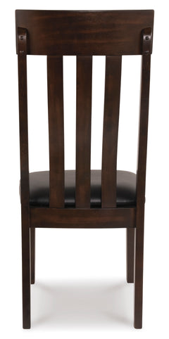 Dark Brown Dining Chairs, back view; sold as a matching pair; tables, additional chairs and accessories excluded - 2