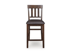 Dark Brown / Counter Height — Set of 2 Stools, front view; matching pair included; additional furniture and accessories excluded - 5