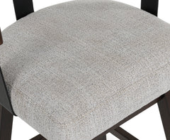 Dark Brown / Counter Height — Set of 2 Stools, seat covering close-up; matching pair included; additional furniture and accessories excluded - 8